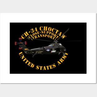 CH - 34 - Choctaw - Transport - Close-Support  Helicopter Posters and Art